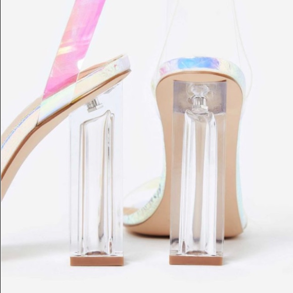 Mermaid | Lucite Block Heels in Ice Holo - Picture 6 of 6